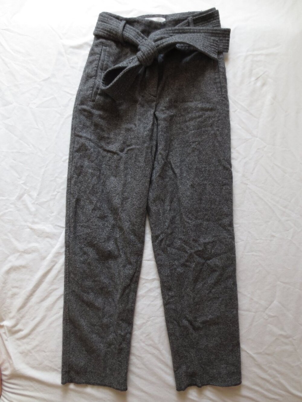 Aritzia Wilfred Wool Tie-front Pant Mini-check